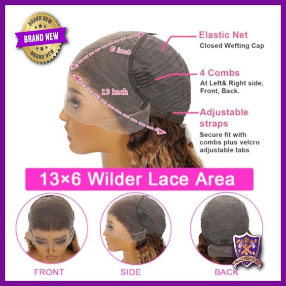 30 Inch Human Hair Lace Front Wig 200% Density Deep Wave Glueless Pre Plucked main image 5